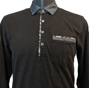 KANGOL Black Polo Shirt medium